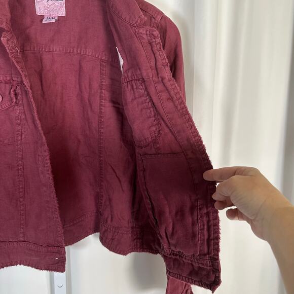 Tommy Bahama Texas A&M‎ Aggies Maroon 100% Linen Jacket Raw Edge Lightweight XS - Picture 3 of 9